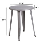 Flash Furniture 24" Round Silver Metal Indoor-Outdoor Table-Top Size: 24" Round