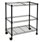 Oceanstar 2MRC1507 Portable 2-Tier Metal Rolling File Cart, Black-2 hanging dividers included