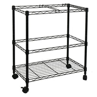 Oceanstar 2MRC1507 Portable 2-Tier Metal Rolling File Cart, Black-2 hanging dividers included