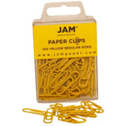 JAM Paper Coloured Standard Paper Clips, Small, Yellow Paperclips, 6 Packs of 100, 600 Total (2183756g)-Length: 1 1/8"