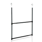 Oceanstar 2-Tier Portable Adjustable Closet Hanger Rod, Black-No tools necessary