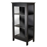 Winsome Poppy Display Cabinet-Overall assembled cabinet size is 23.63"W x 15.75'D x 47.24"H. Tempered Glass door and sides.