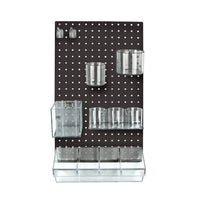Azar 12-Piece Pegboard Wall Organizer Kit with One Panel and Accessory Assortment - Black-Sold in Multiples of: 1