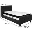 Flash Furniture Tribeca Twin Size Tufted Upholstered Platform Bed in Black Fabric with Memory Foam Mattress-Black Fabric Upholstery