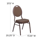 Flash Furniture HERCULES Series Teardrop Back Stacking Banquet Chair in Brown Patterned Fabric - Copper Vein Frame-2.5'' Thick Seat Cushion