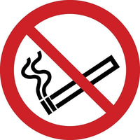 Accuform Signs No Smoking Iso Prohibition Safety Labels, 4" x 4", Vinyl, Pictogram - 5 Pack-Display Type Adhesive