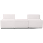 Flash Furniture  Hercules Alone Series Leather Reception Configuration, White, 3 Pieces (ZB803670SWH)-White Bonded Leather