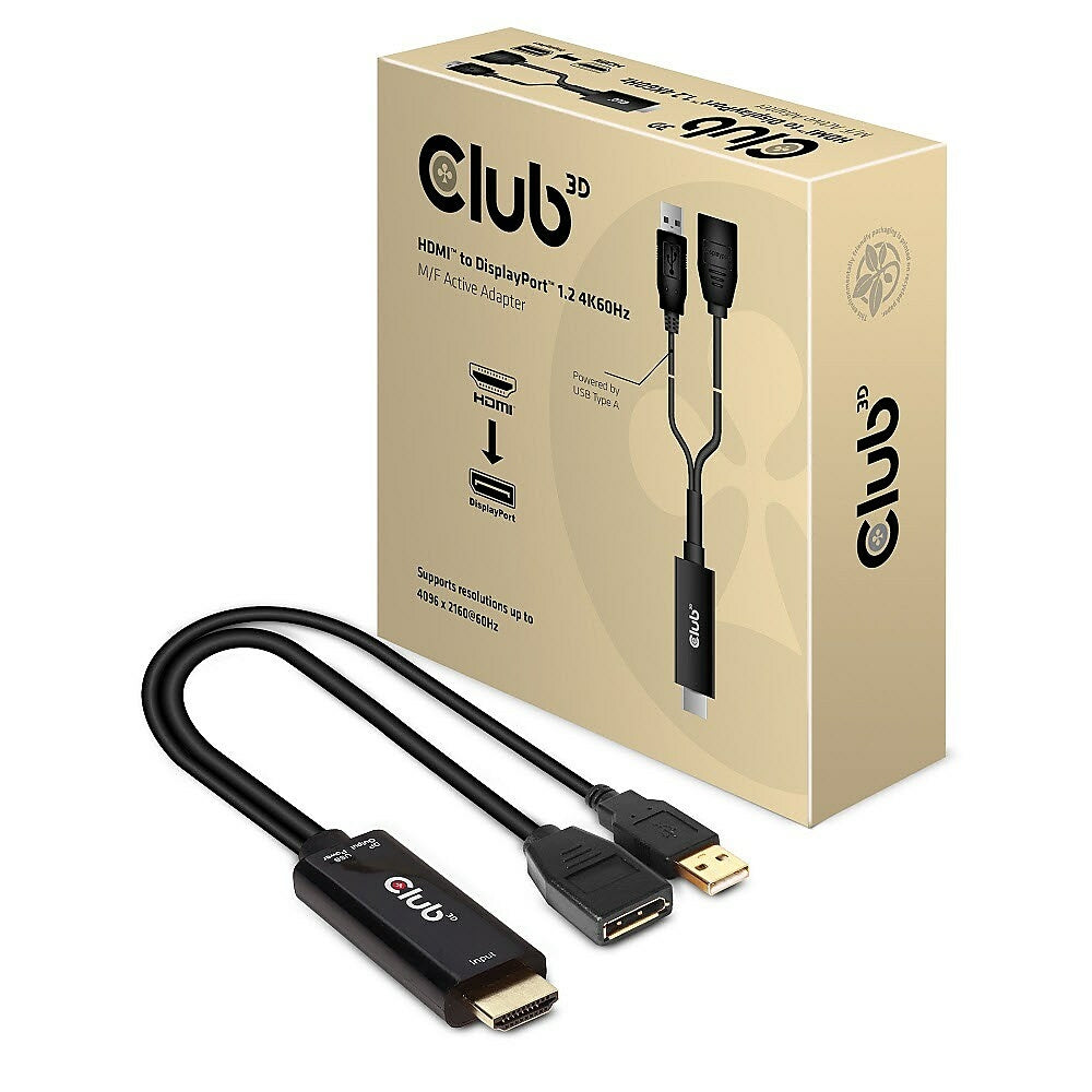 Club 3D HDMI to DisplayPort 4K60Hz M/F Active Adapter | staples.ca