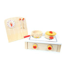 Tooky Toy Fun and Educational Wooden Cute Kitchen Set, 11.61 x 8.86 x 10.04 inches,  Wood-Total of 7 pieces, includes a pan, pot, and a stove
