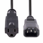 StarTech 18 AWG Power Extension Cord - 3ft - Black-PVC Jacket Material and Nickel Connector Plating
