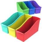 Storex Large Book Bin - Assorted Colours - 6 Pack-The large bins are designed for deeper 15" shelves and desktops.