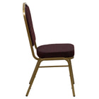 Flash Furniture HERCULES Crown Back Stacking Banquet Chair with Gold Frame - Burgundy Patterned Fabric-Stacks up to 15 Chairs High