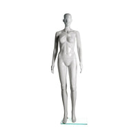 Eddie's Hang-Up Display Ltd. Glossy Abstract Female Mannequin, Two Straight Arms, White (150501)-Glossy abstract female mannequin (two straight arms)