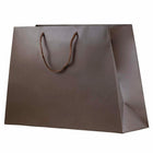 Jam Paper Matte Trapezoid Gift Bags with Rope Handles - 12" x 5" x 11" - Chocolate Brown Matte - 100 Pack-Our gift bags have a soft rope handle that adds a touch of class