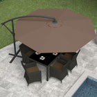 Corliving Offset Patio Umbrella, Sandy Brown-Height and angle adjustable