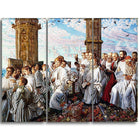 Designart William Holman, May Morning on Magdalen College Religious Canvas Art Prints, (PT5012-3P)-Print