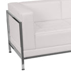 Flash Furniture HERCULES Imagination Series Contemporary Melrose LeatherSoft Sofa with Encasing Frame - White-Melrose White LeatherSoft Upholstery