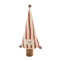 Mudpie Check Tree Sitter - Small (40030120S)-Cotton Flannel plush tree with canvas patch decor