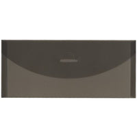 JAM Paper #10 Plastic Envelopes with Tuck Flap - 4 1/4" x 9 3/4" - Smoke Grey Poly - 12 Pack -Colour: Smoke Grey 