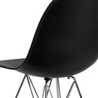 Flash Furniture Elon Series Black Plastic Chair with Chrome Base-Chrome Base with Bracing