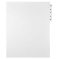 Mark Maker Legal Exhibit Index Tab Set of White Single Tabs, 1/15th Cut, Letter Size, No Holes, Number 196 - 200-White Single Tabs, 1/15th Cut