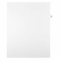 Mark Maker Legal Exhibit Index Tab White Single Tabs, 1/15th Cut, Letter Size, No Holes, Number 34, 25 Pack-White Single Tabs, 1/15th Cut