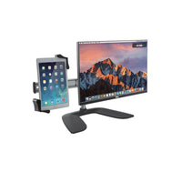 CTA Dual Screen VESA and Tablet Workstation (PAD-DSVT)-Dual mounting system along slide-positioning bar for tablet and monitor