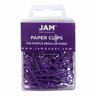JAM Paper Colored Standard 1" Paper Clips - Purple - 2 Packs of 100-Color: Purple