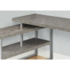 Monarch Specialties 7586 60" Computer Desk - Concrete/Silver Metal L/R Corner-Space-saving design ideal for use in a corner but finished on all sides for flexible placement anywhere in a home office