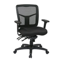 ProGrid Mid Back Chair with Seat Slider, Ratchet Back, Multi-Function Control, Black-ProGrid mesh back and coal FreeFlex fabric seat