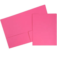 JAM Paper Premium Paper Cardstock Two Pocket Presentation Folders, Magenta Pink , 6 Pack-Pink Cardstock Folders
