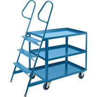 Kleton Stock Picking Carts, 3 Shelves, 3 Steps, 24"W. x 36"D. x 61"H.-All-welded design, ready to use