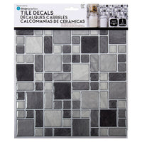 CTG Brands Square Wall Tile, 10" x 10", Grey, 6 Pack-Set: comes in a box of 6 premium quality wall tiles, suitable for smooth and clean surfaces