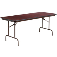Flash Furniture 30" x 72" Rectangular Mahogany Melamine Laminate Folding Banquet Table-Ready To Use Banquet Table