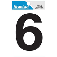 HeadLine 3" Self - Stick Number  -  "6"-Reflective