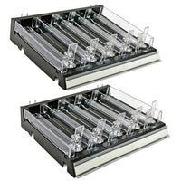 Azar Displays Adjustable Short Divider Bin Cosmetic Tray - Black - 2 Pack-Sold in Packs of: 2