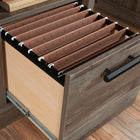 Sauder 60"W Aspen Post Desk - Pebble Pine-Meets BIFMA standard x5.5 for safety, durability, and structural performance.