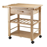 Winsome Finland Kitchen Cart-Overall cart dimension is 35"W x 20.50"D x 31.50"H.  Bottom Shelf surface is 21.1"W x 15.90"D.
