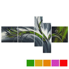 Design Art Abstract Thought, 5 Piece Gallery-wrapped Canvas Print Art, (PT143-GREEN)-Print
