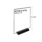 Azar Acrylic Frame Sign Holder On Weighted Black Base, 8.5" x 11", 2 Pack (108802)-Clear Acrylic