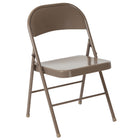 Flash Furniture HERCULES Series Double Braced Metal Folding Chairs - Beige - 4 Pack-Double Braced Frame