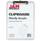 JAM Paper Plastic Clipboards, 9 x 13, Clear, 12 Pack (340928126A)-Material: Plastic