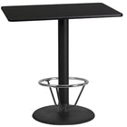 Flash Furniture Laminate 24"W x 42"L Round Base Table, Black (XUBK2442TR24B4F)-Bar height hospitality table