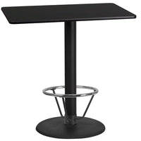 Flash Furniture Laminate 24"W x 42"L Round Base Table, Black (XUBK2442TR24B4F)-Bar height hospitality table