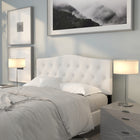Flash Furniture Cambridge Tufted Upholstered Queen Size Headboard - White Fabric-Headboard Size: 61.5''W x 3''D x 24''H