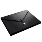 Winnable 13-Pockets Fashion Expanding File - Letter Size - Elastic & Button Closure - 9.75" x 13" - Black-Elastic Closure