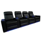Valencia Piacenza Top Grain Leather Home Theatre Power Recliner, 4-Seats, Black (4-BLK-P)-Wrapped in Premium Top Grain 9000 Leather, extremely supple and ultra durable, for the ultimate experience in luxury