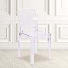Flash Furniture Ghost Chair with Square Back in Transparent Crystal-15.75"W x 19.5"D x 32.5"H