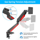 ShoppingAll Adjustable Single Pneumatic Gaming Monitor Mount with Red Backlights for 15-32" Monitors-Fits most monitors 15" - 32" in size and up to 17.6 lbs in weight. Supports universal VESA mounting patterns 75x75mm and 100x100mm
