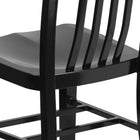 Flash Furniture Black Metal Indoor-Outdoor Chair-Galvanized Steel Construction